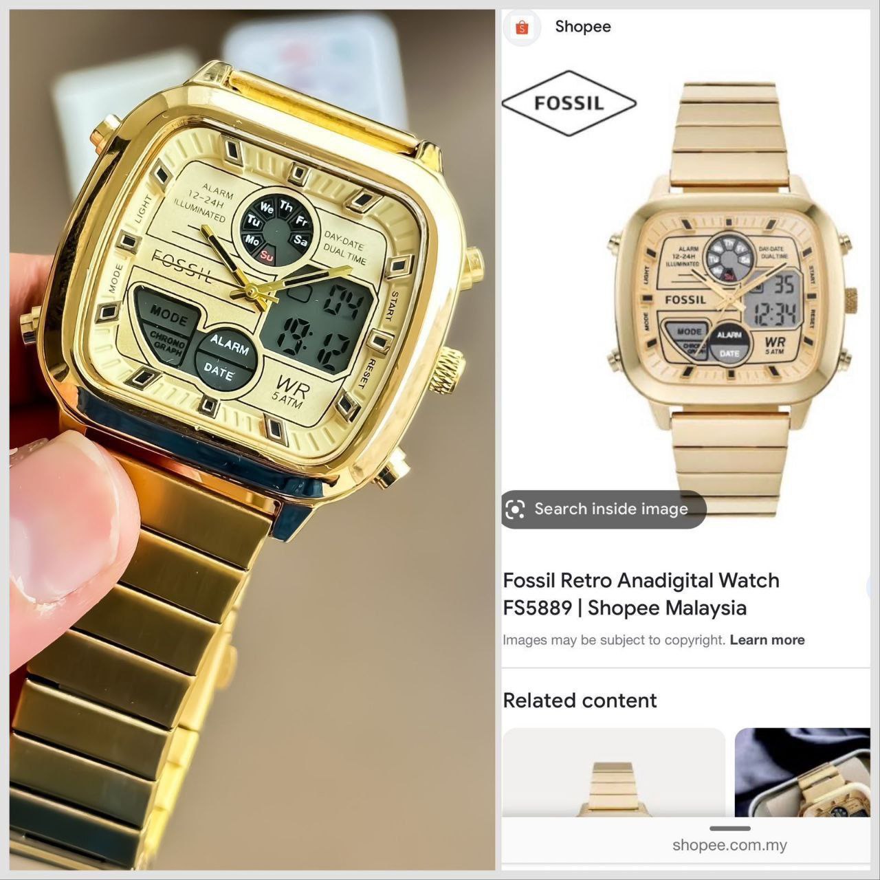 Men's Fossil  Analog-Digital Watch
